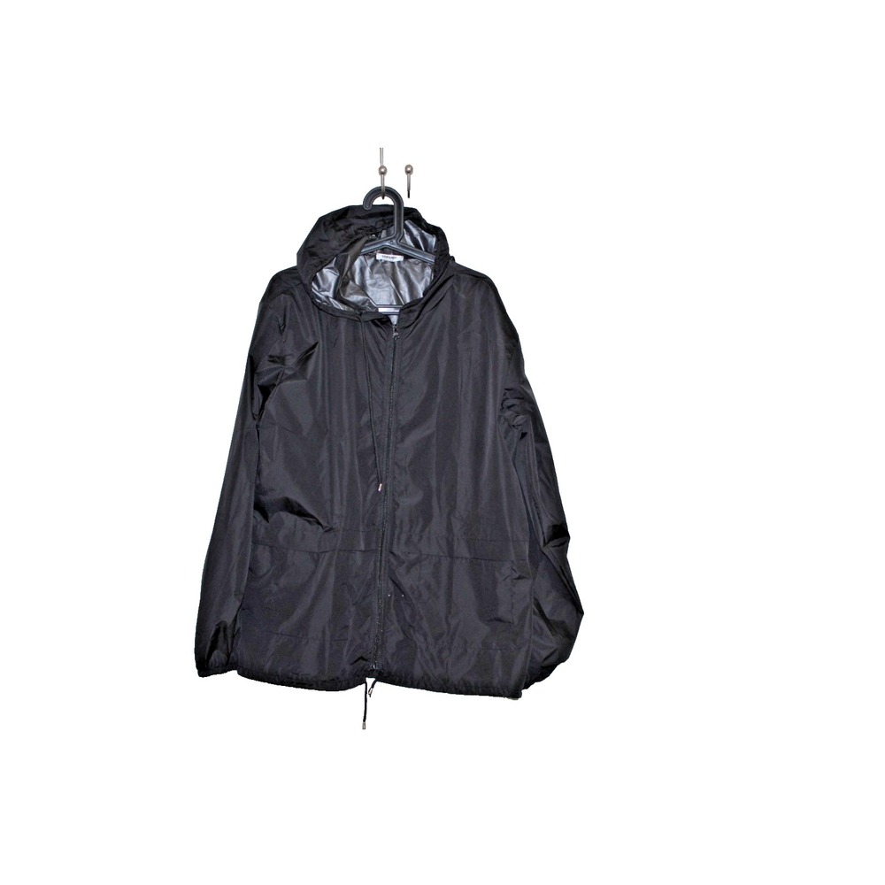 COOFANDY Hooded Windbreaker Jacket Mens Large Black Lightweight Full Zip Coat